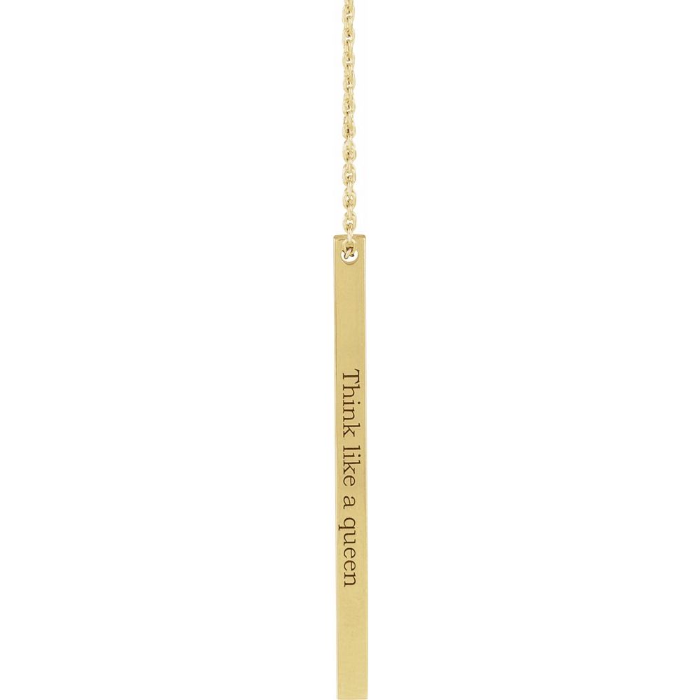 14K Engravable Four-Sided Vertical Bar 16-18" Necklace