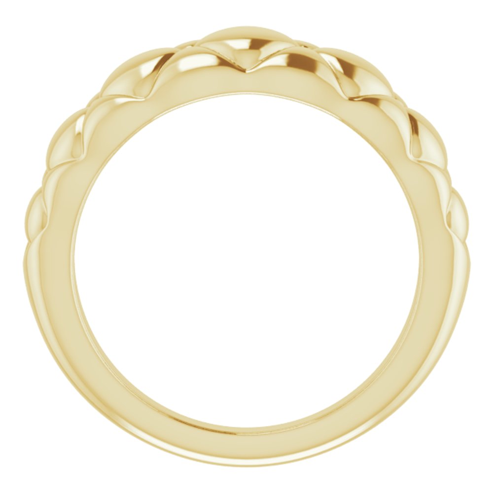 14K solid Gold Quilted Dome Ring