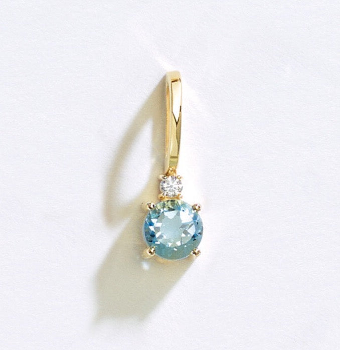 Gemstone & .015 CT Natural Diamond Charm/Pendant