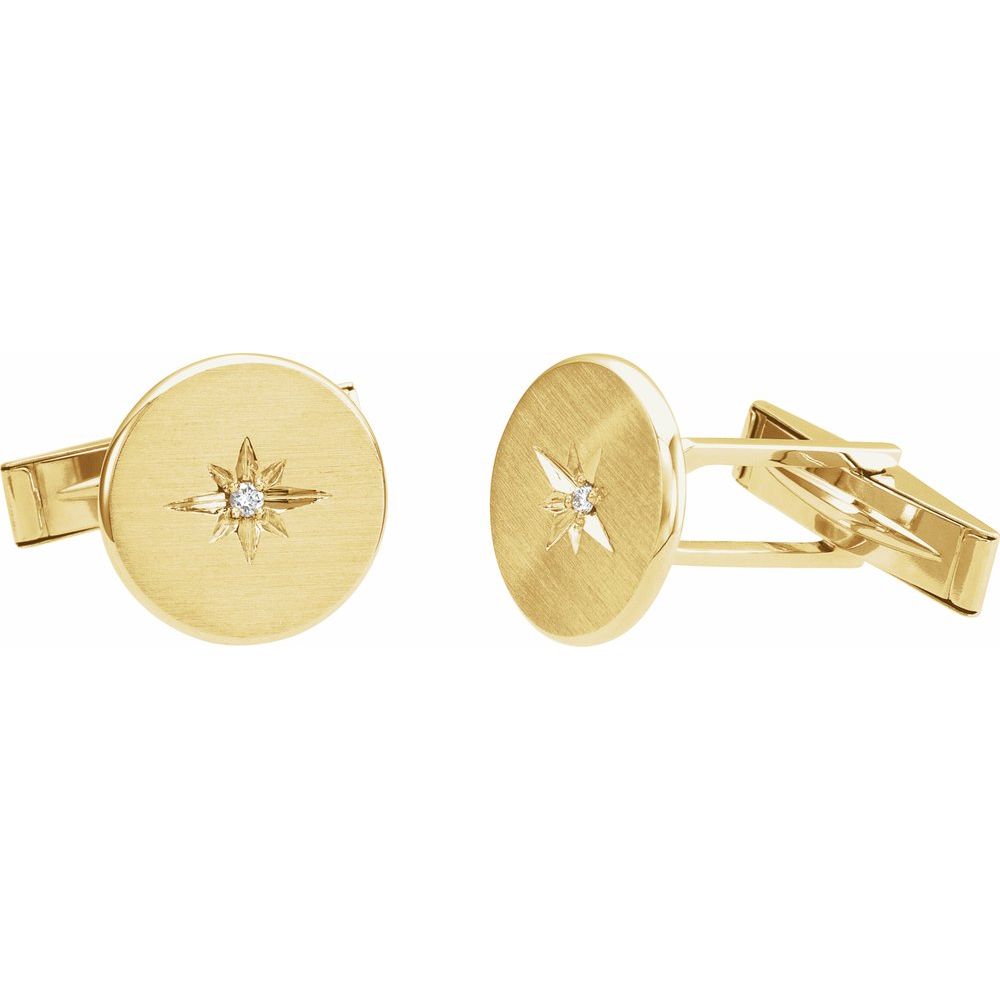 .03 CTW Natural Diamond Starburst Cuff Links