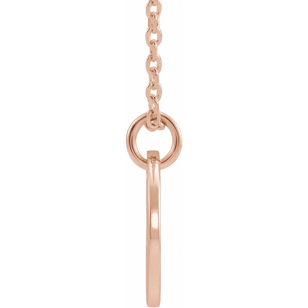 14K Rose Gold Necklace with Alphabet Initial Pendant, 16-18"