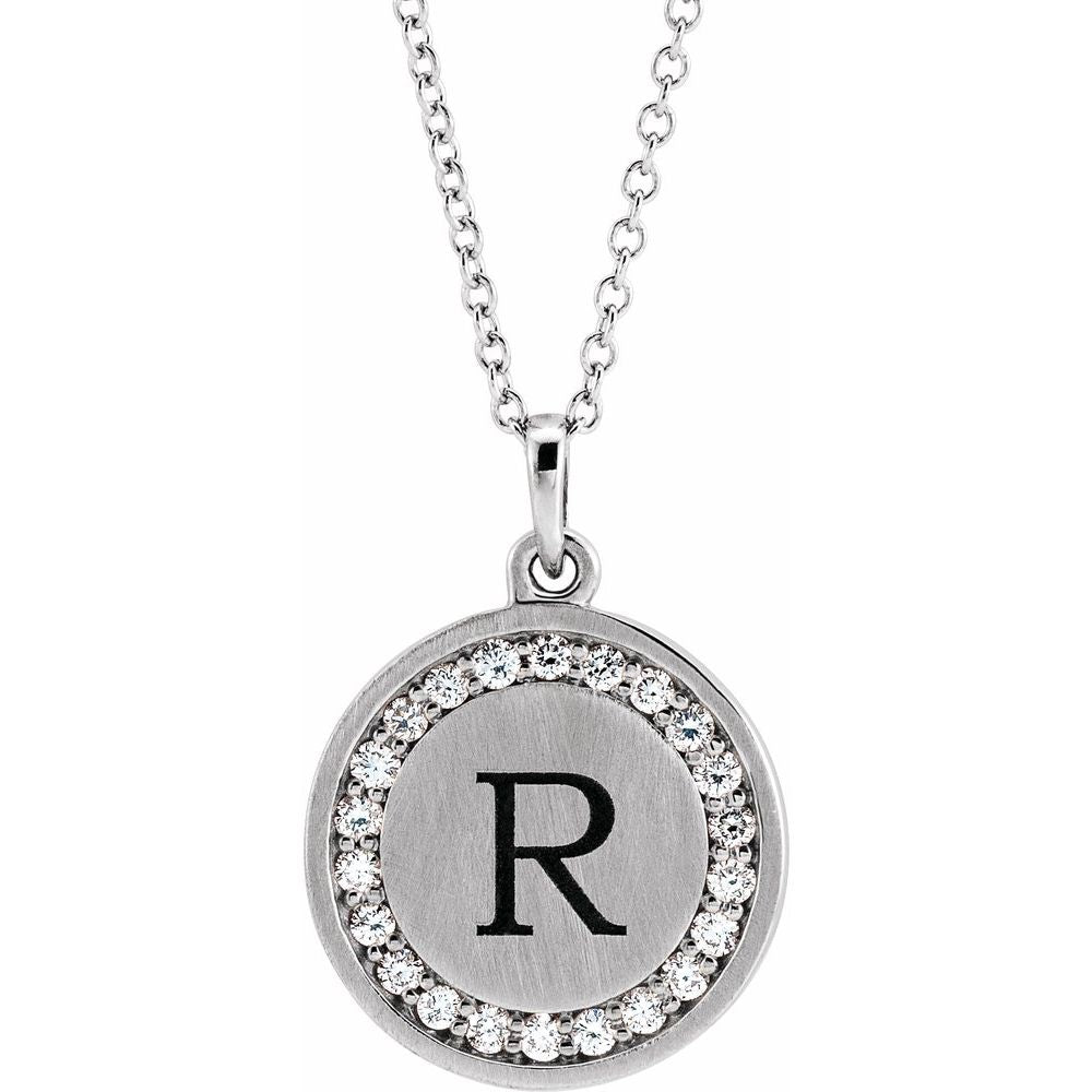 1/5 CTW Diamond Engravable Pendant with 16-18" Necklace