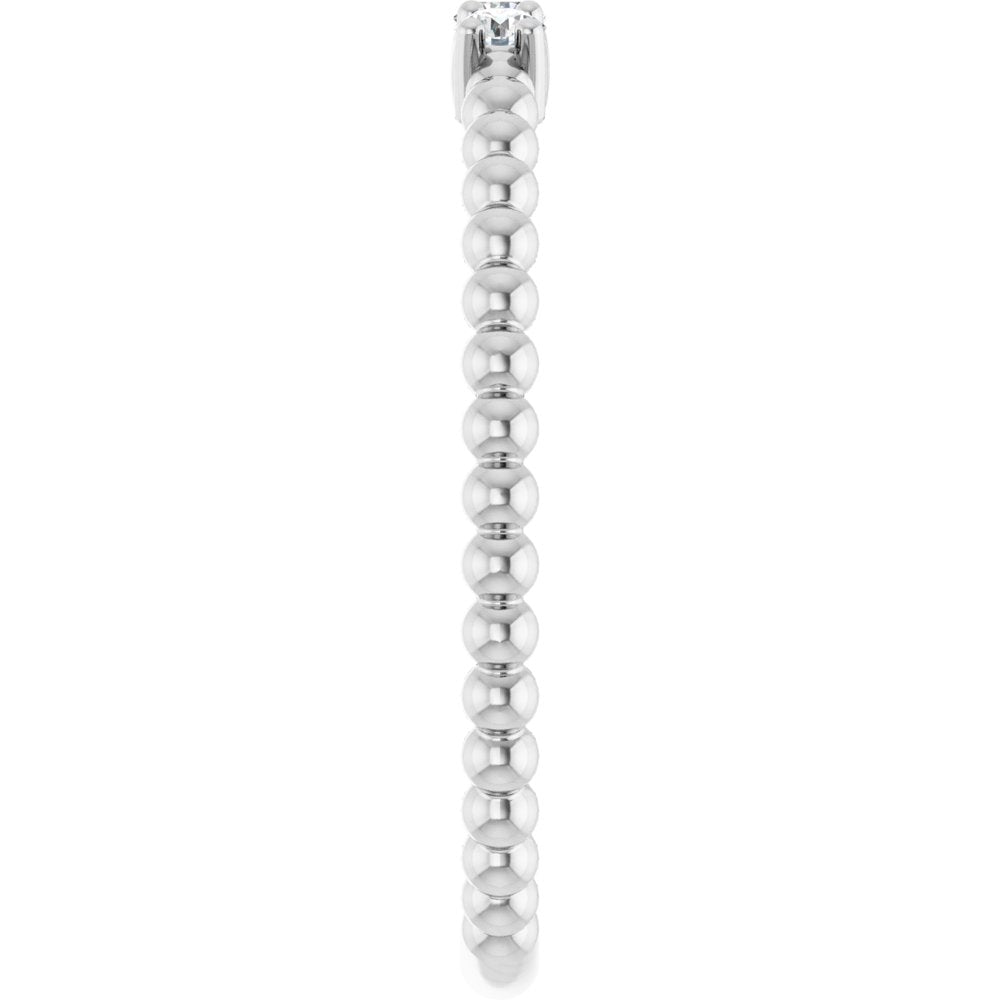 3 Stone Diamond Beaded promise Ring