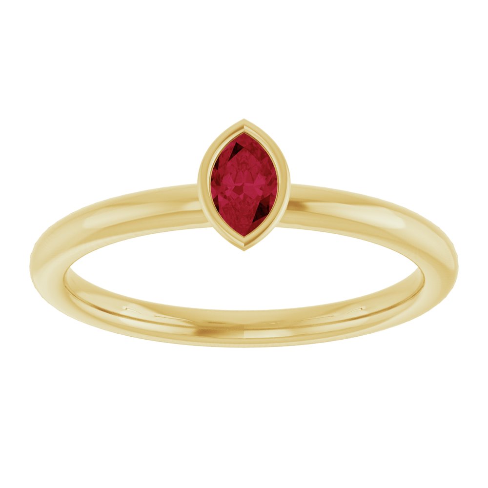 Natural Marquise Gemstone Stackable Ring