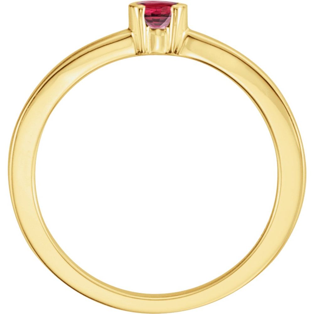 14k solid gold gem promise Ring