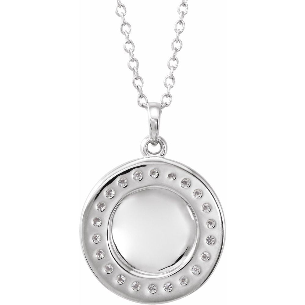 1/5 CTW Diamond Engravable Pendant with 16-18" Necklace