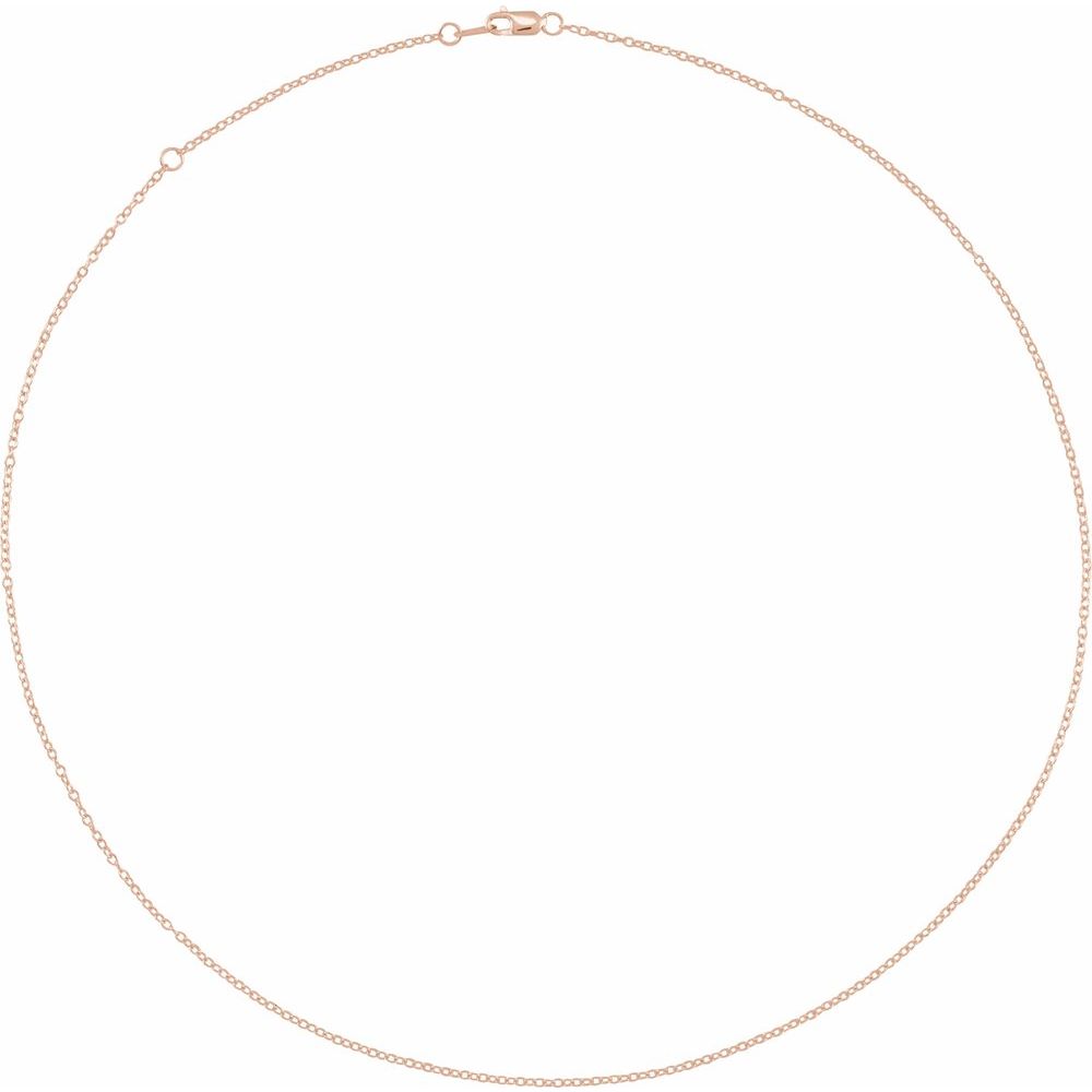 14K Rose 1.3 mm Cable 18" Chain