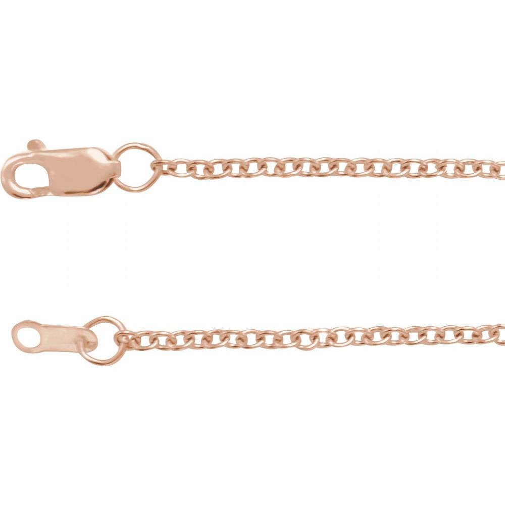 14K Rose 1.5 mm Cable 24" Chain