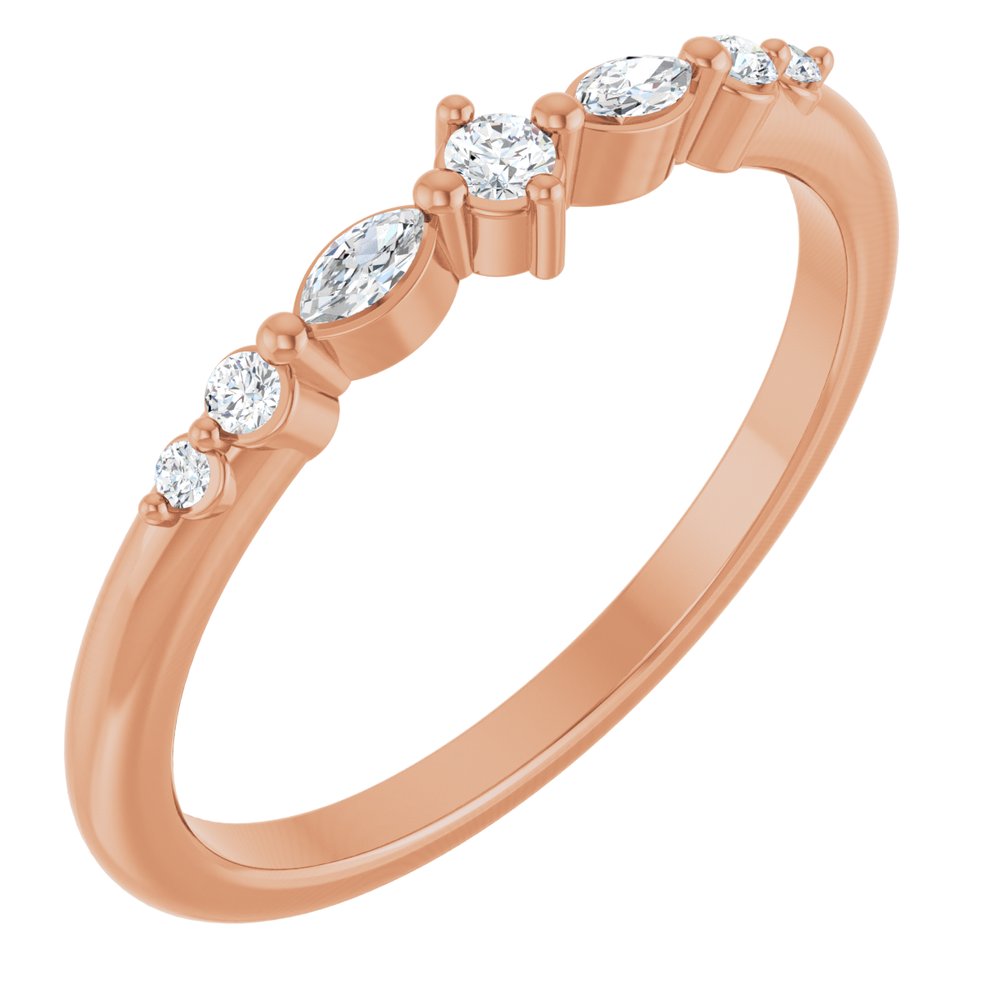 14K Rose 1/8 CTW Natural Diamond Stackable Ring