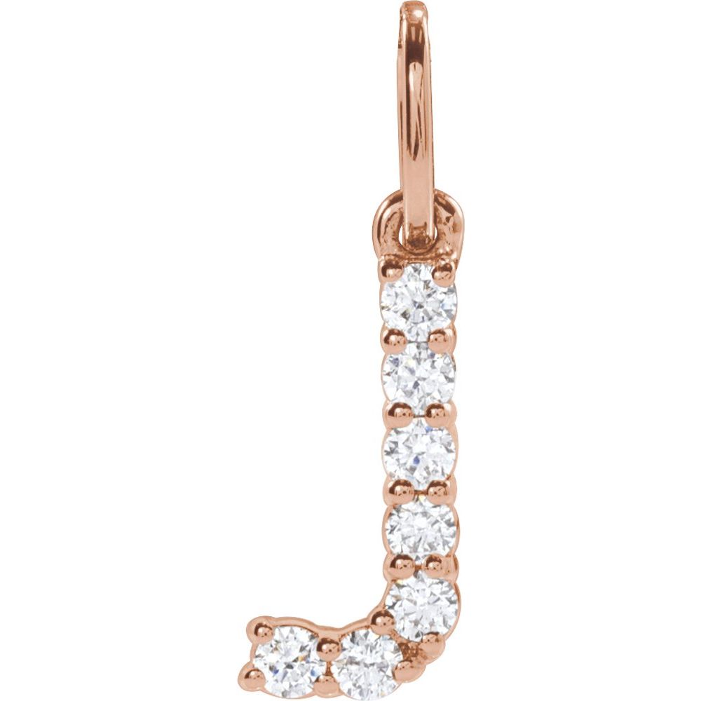 14K Rose 1/8 CTW Lab-Grown Diamond Initial J Pendant