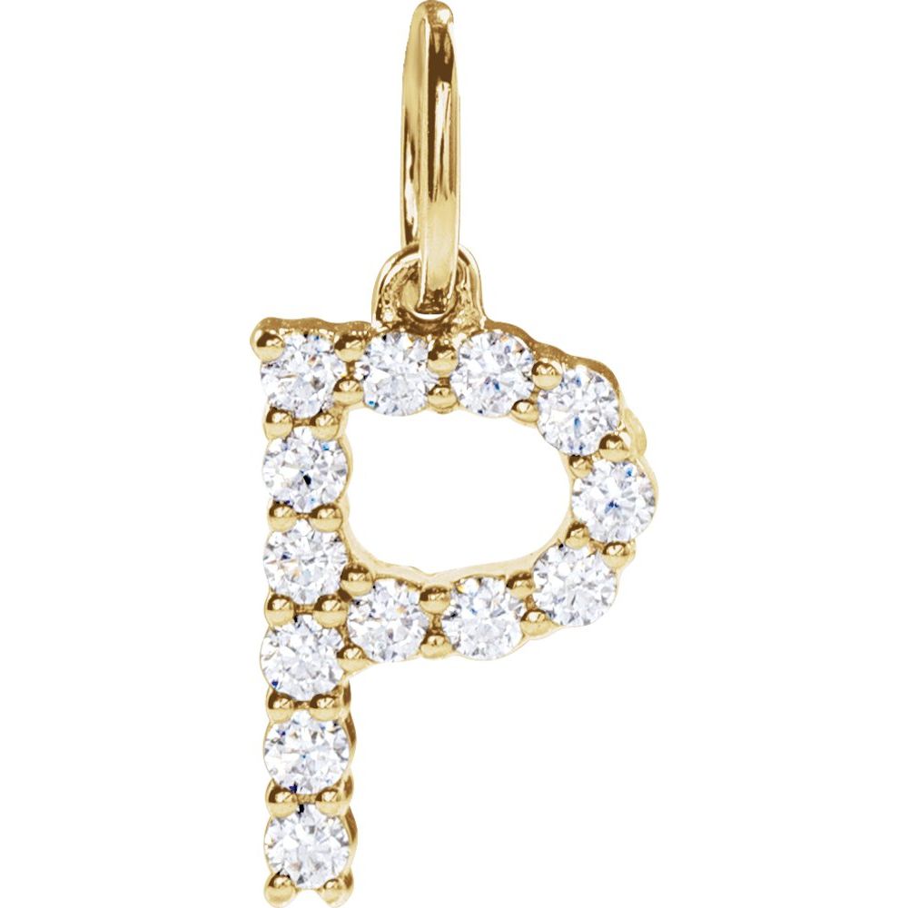 14K Yellow 1/5 CTW Lab-Grown Diamond Initial P Pendant