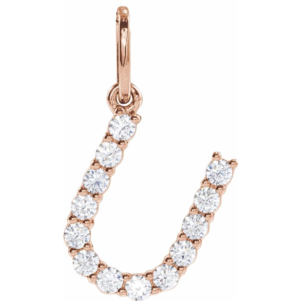 14K Rose 1/5 CTW Lab-Grown Diamond Initial U Pendant