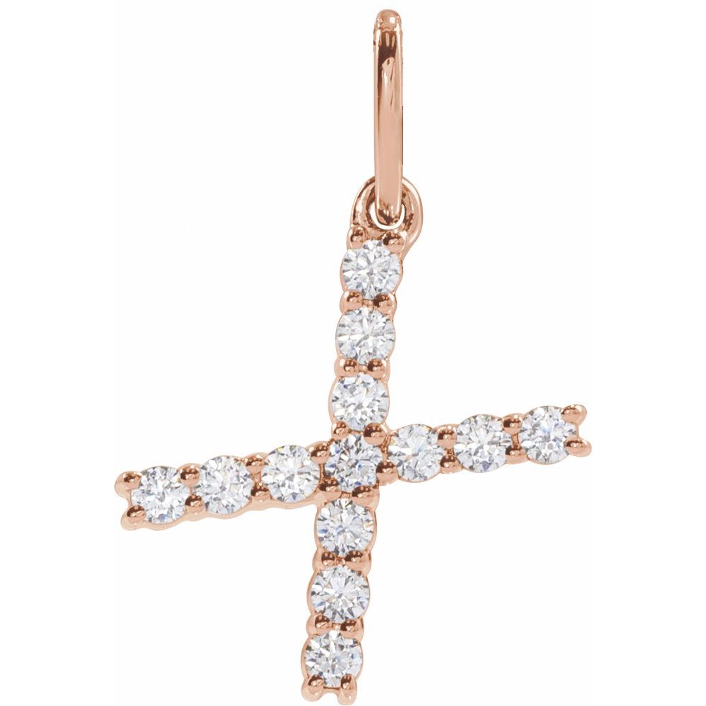 14K Rose 1/5 CTW Lab-Grown Diamond Initial X Pendant