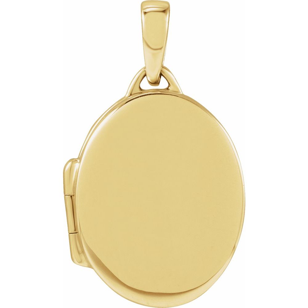 14K Yellow Engravable Oval Locket