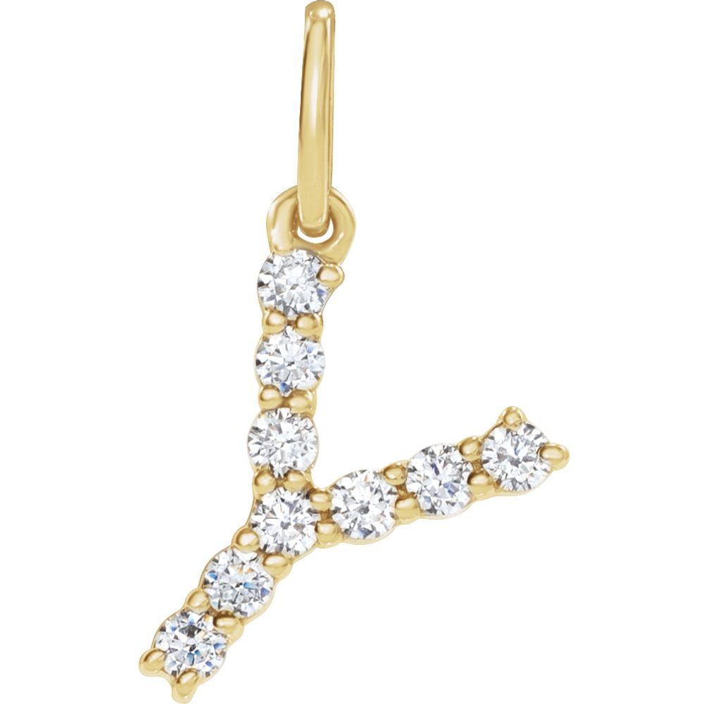 14K Yellow 1/6 CTW Lab-Grown Diamond Initial Y Pendant