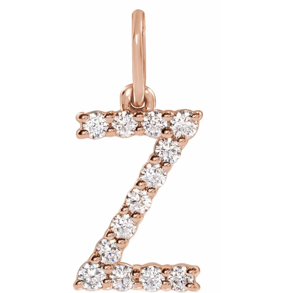 14K Rose 1/5 CTW Lab-Grown Diamond Initial Z Pendant