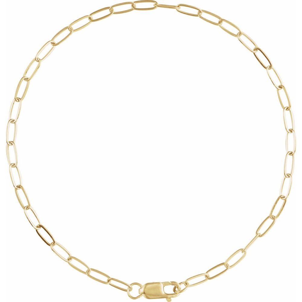 14K Yellow Gold Filled 2.1 mm Paperclip-Style 7" Chain