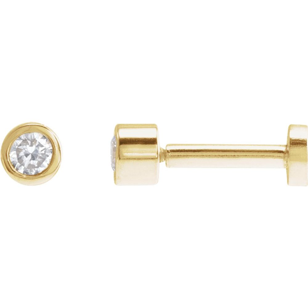 14K Yellow .03 CT Natural Diamond Earring