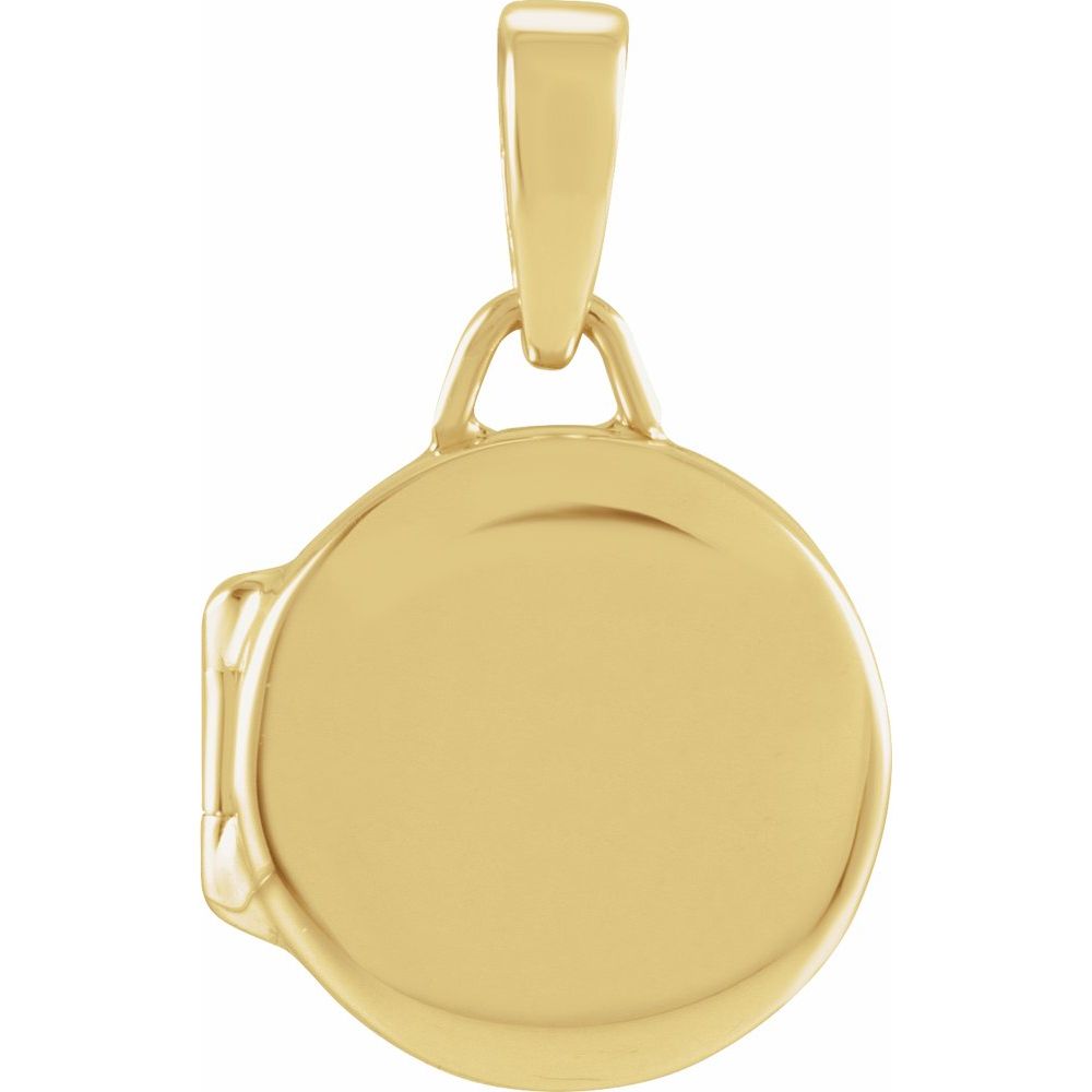 14K Yellow Round Locket Pendant