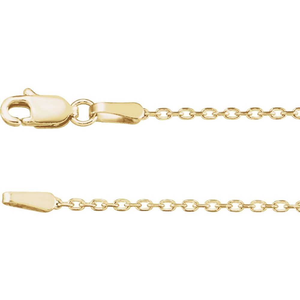 14K Yellow 1.4 mm Diamond-Cut Cable 24" Chain