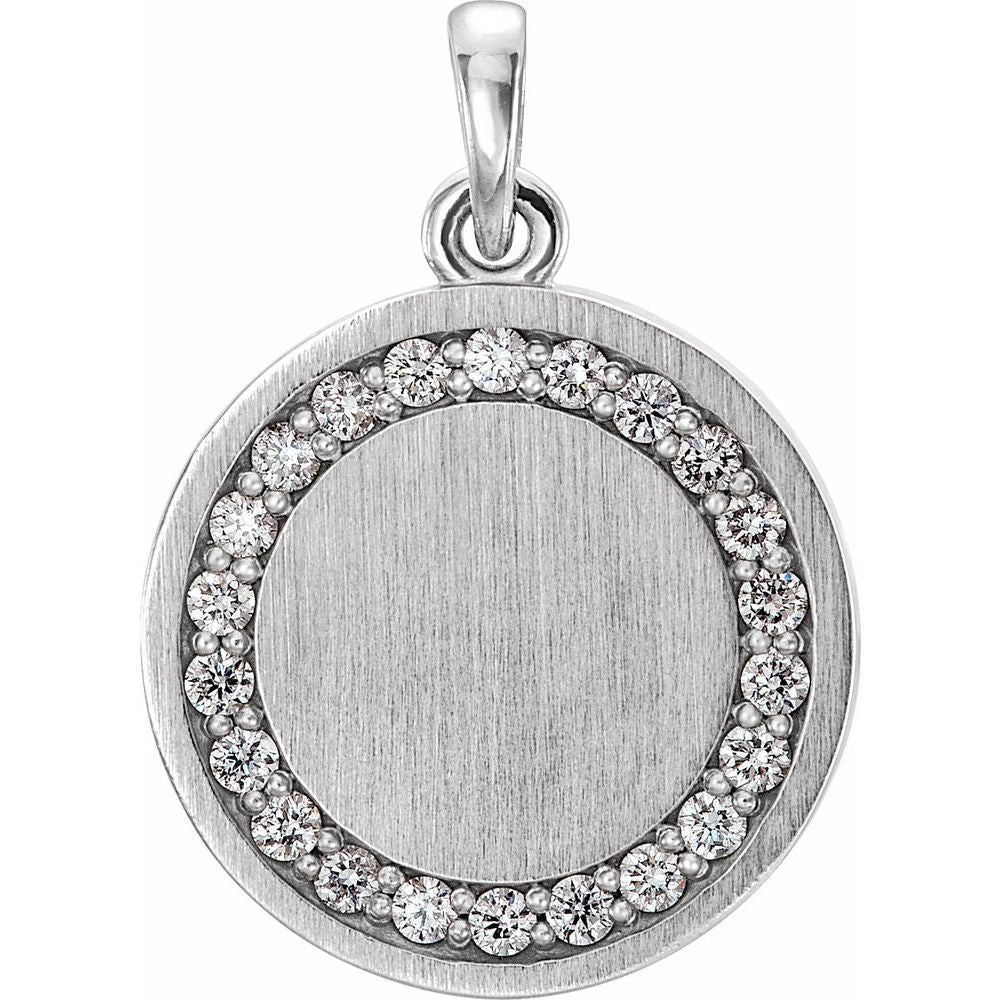 Platinum 1/5 CTW Diamond Engravable 16-18" Necklace