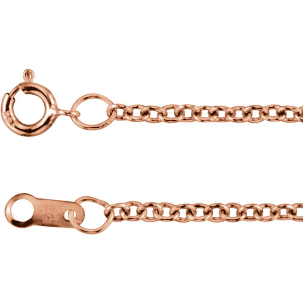 14K Rose 1.5 mm Cable 7" Chain