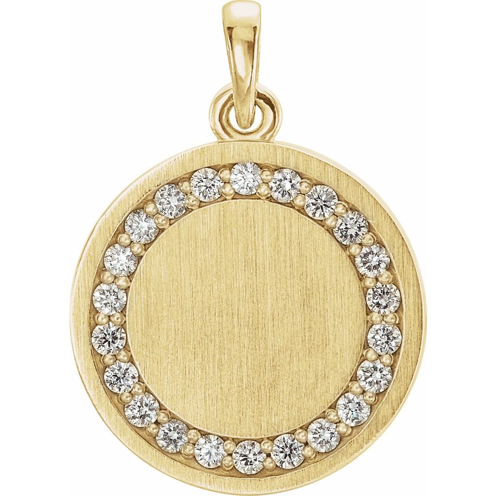 14K Yellow 1/5 CTW Diamond Engravable 16-18" Necklace