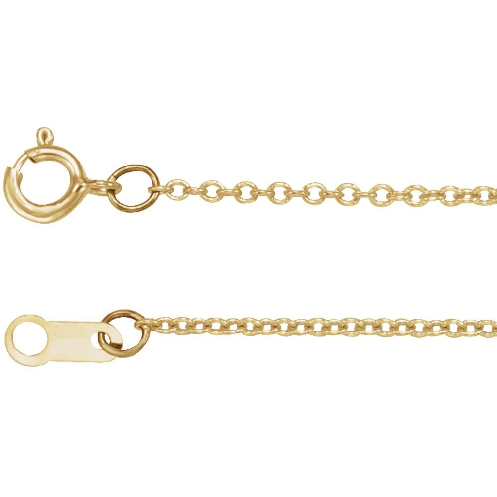 14K Yellow 1 mm Cable 7" Chain