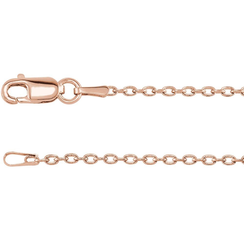 14K Rose 1.4 mm Cable 16" Chain