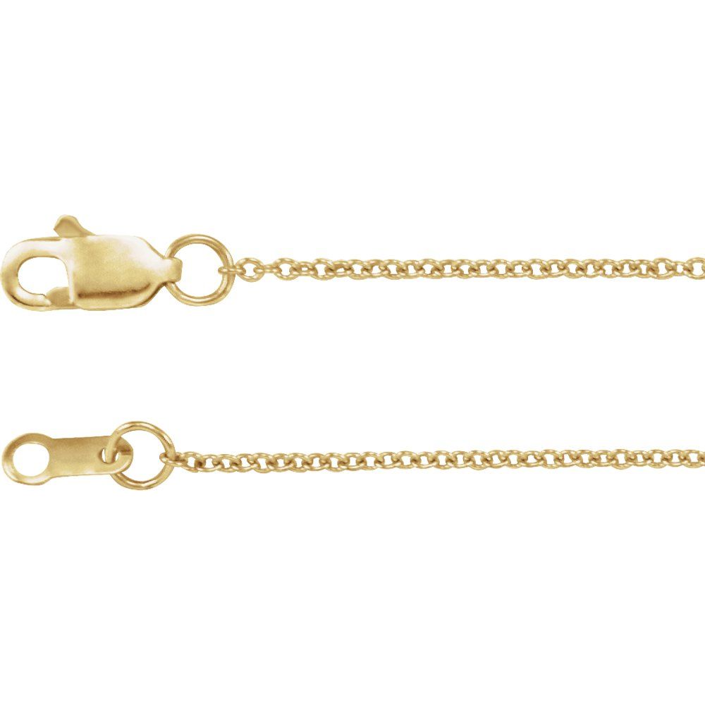 18K Yellow 1 mm Cable 20" Chain