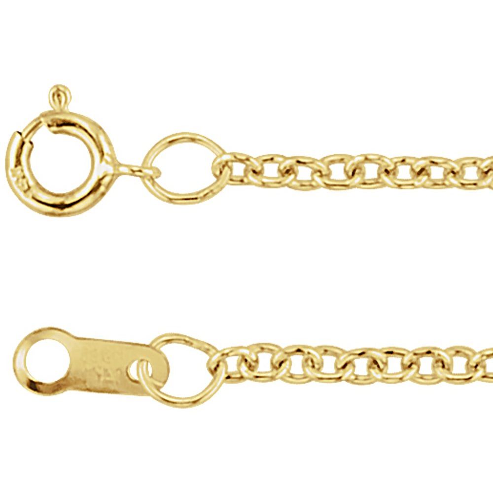 14K Yellow 1.5 mm Cable 7" Chain