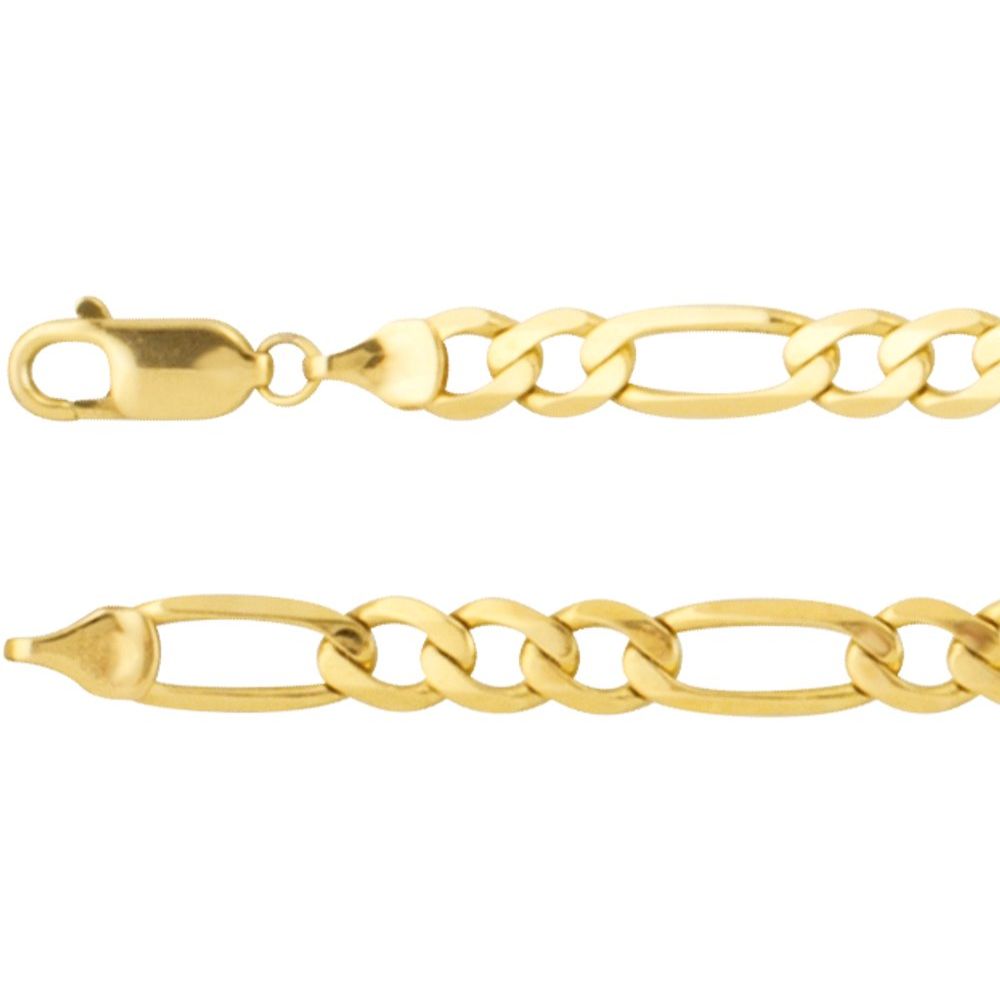 14K Yellow 5.5 mm Figaro 8" Chain