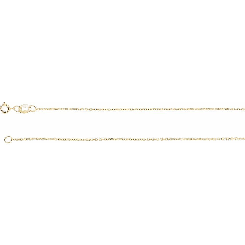 18K Yellow 1 mm Diamond-Cut Cable 20" Chain