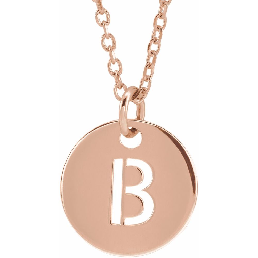 18K Rose Gold-Plated Sterling Silver Initial B 16-18" Necklace