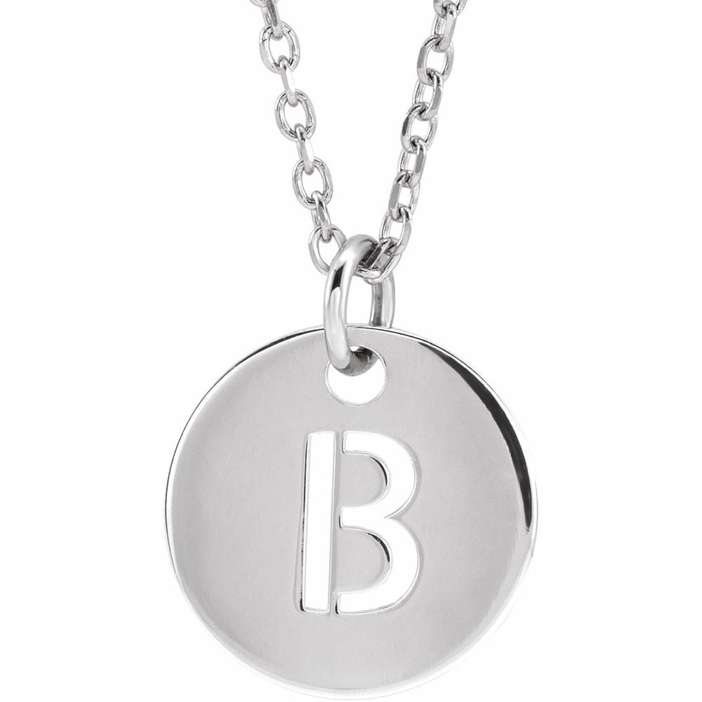 Sterling Silver Initial B 16-18" Necklace