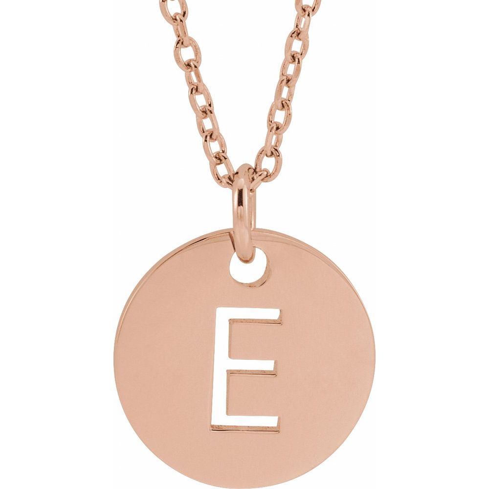 18K Rose Gold-Plated Sterling Silver Initial E 16-18" Necklace