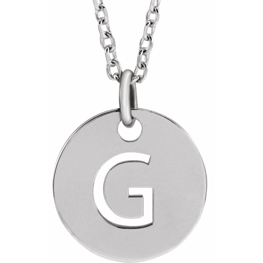 Sterling Silver Initial G 16-18" Necklace