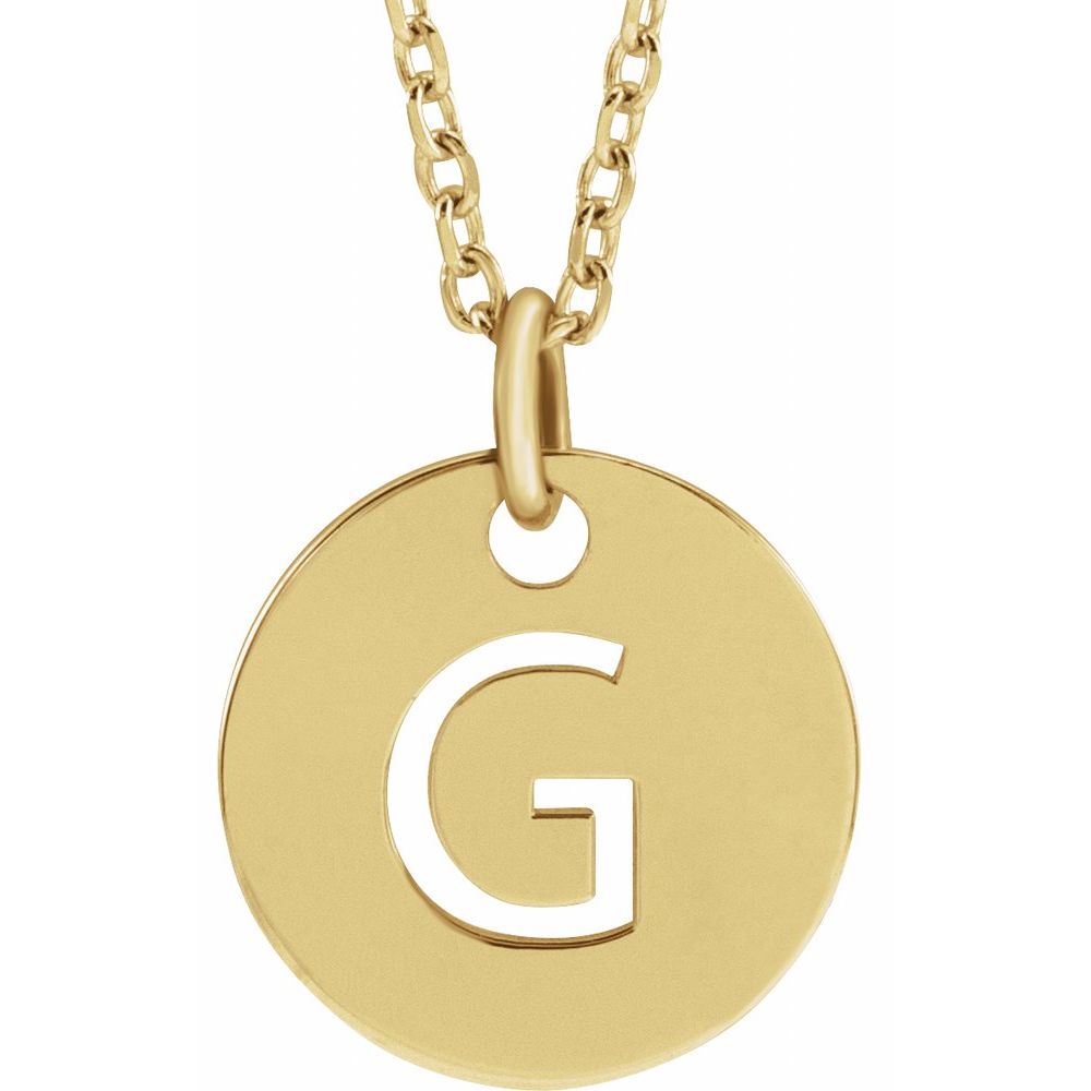 14K Yellow Initial G 16-18" Necklace