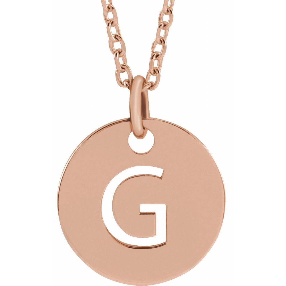 14K Rose Initial G 16-18" Necklace