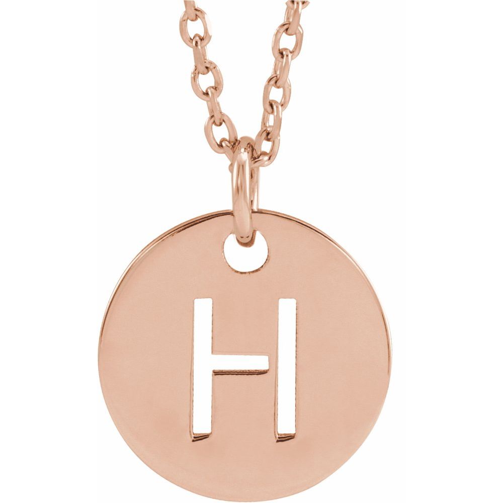 18K Rose Gold-Plated Sterling Silver Initial H 16-18" Necklace