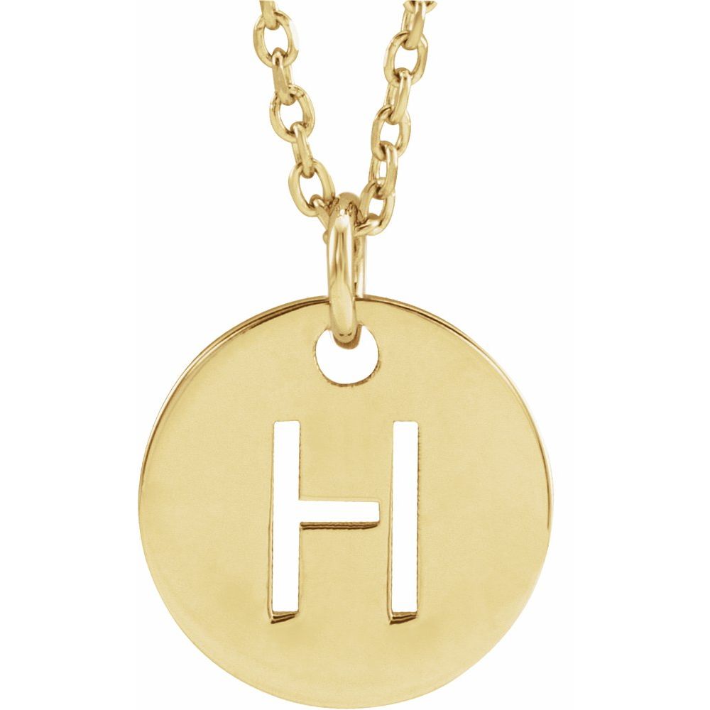 14K Yellow Initial H 16-18" Necklace