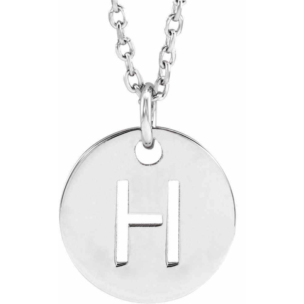 Sterling Silver Initial H 16-18" Necklace