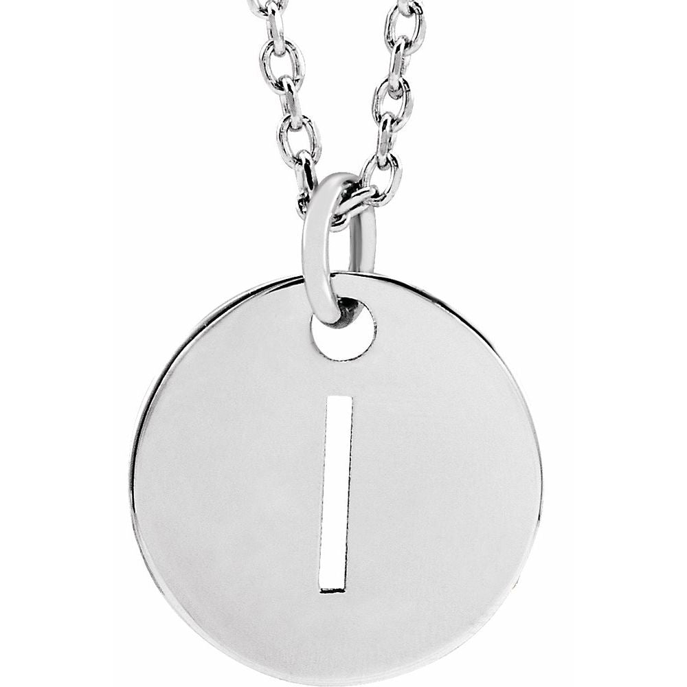 14K White Initial I 16-18" Necklace