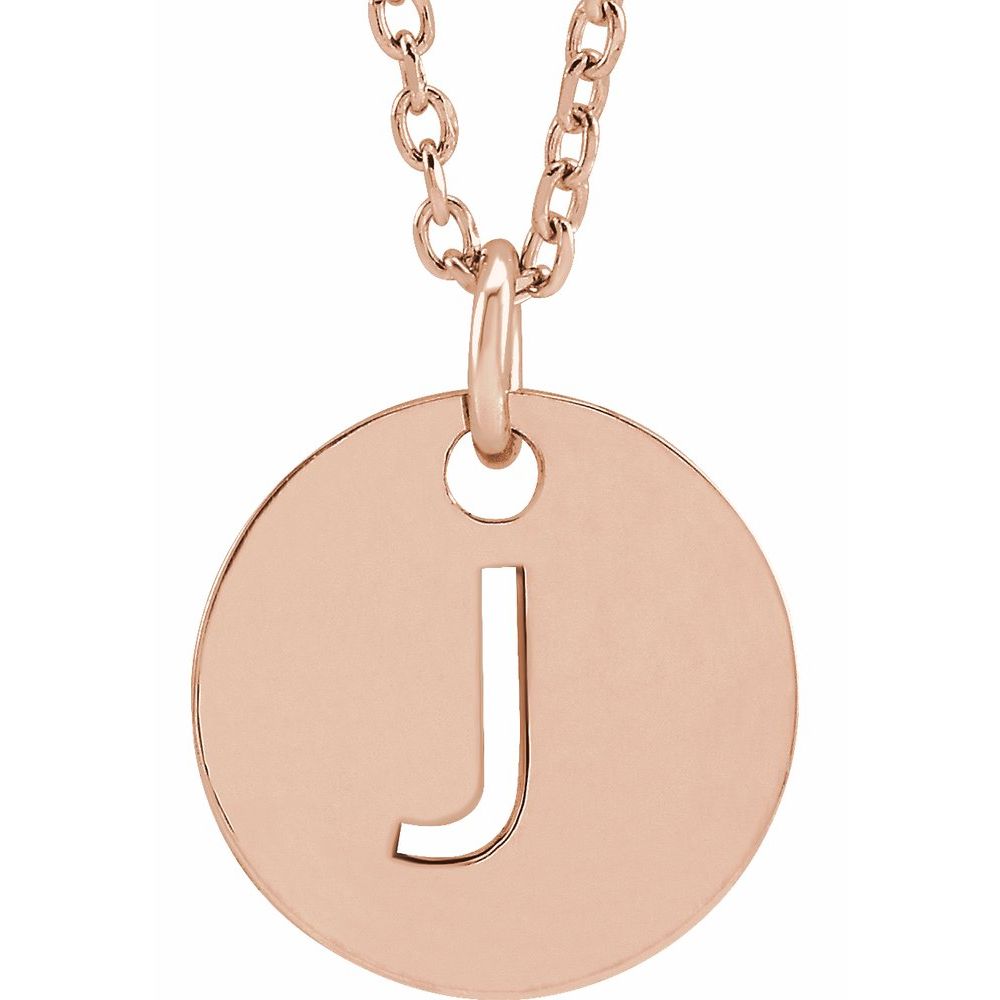 14K Rose Initial J 16-18" Necklace