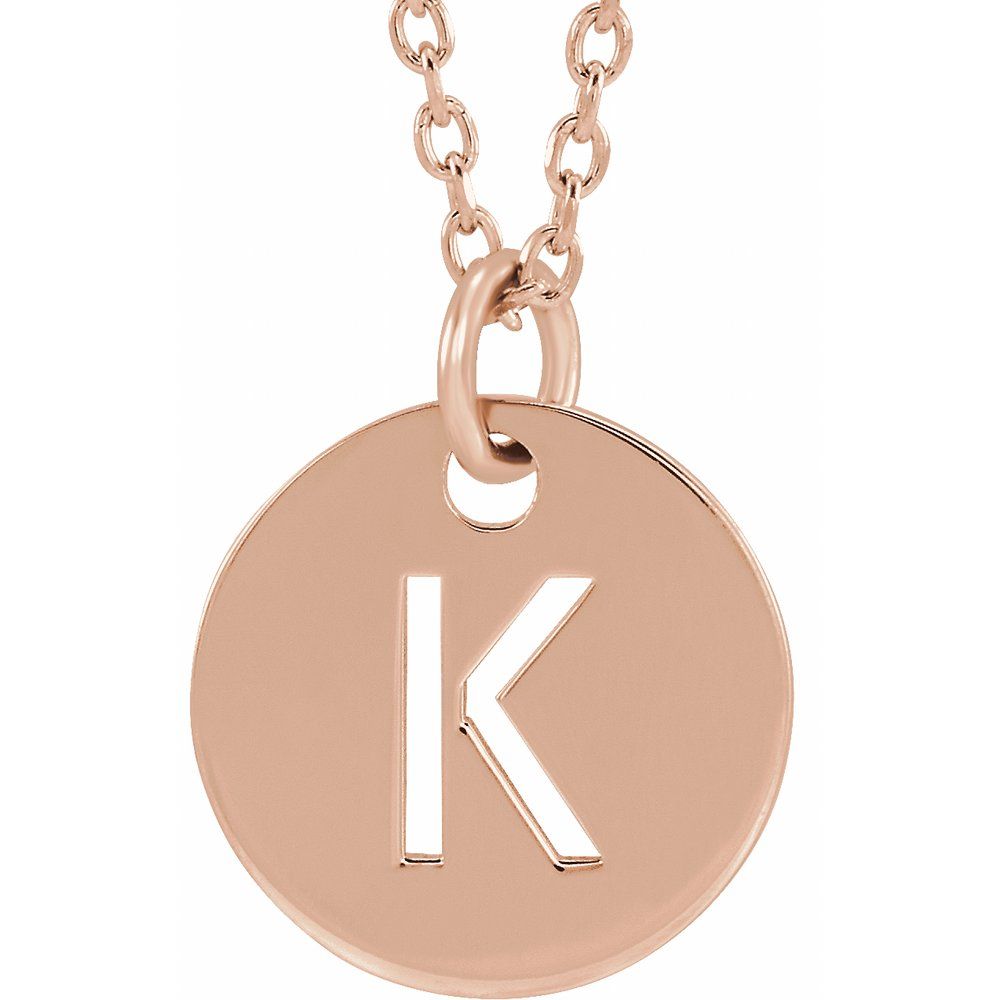 18K Rose Gold-Plated Sterling Silver Initial K 16-18" Necklace