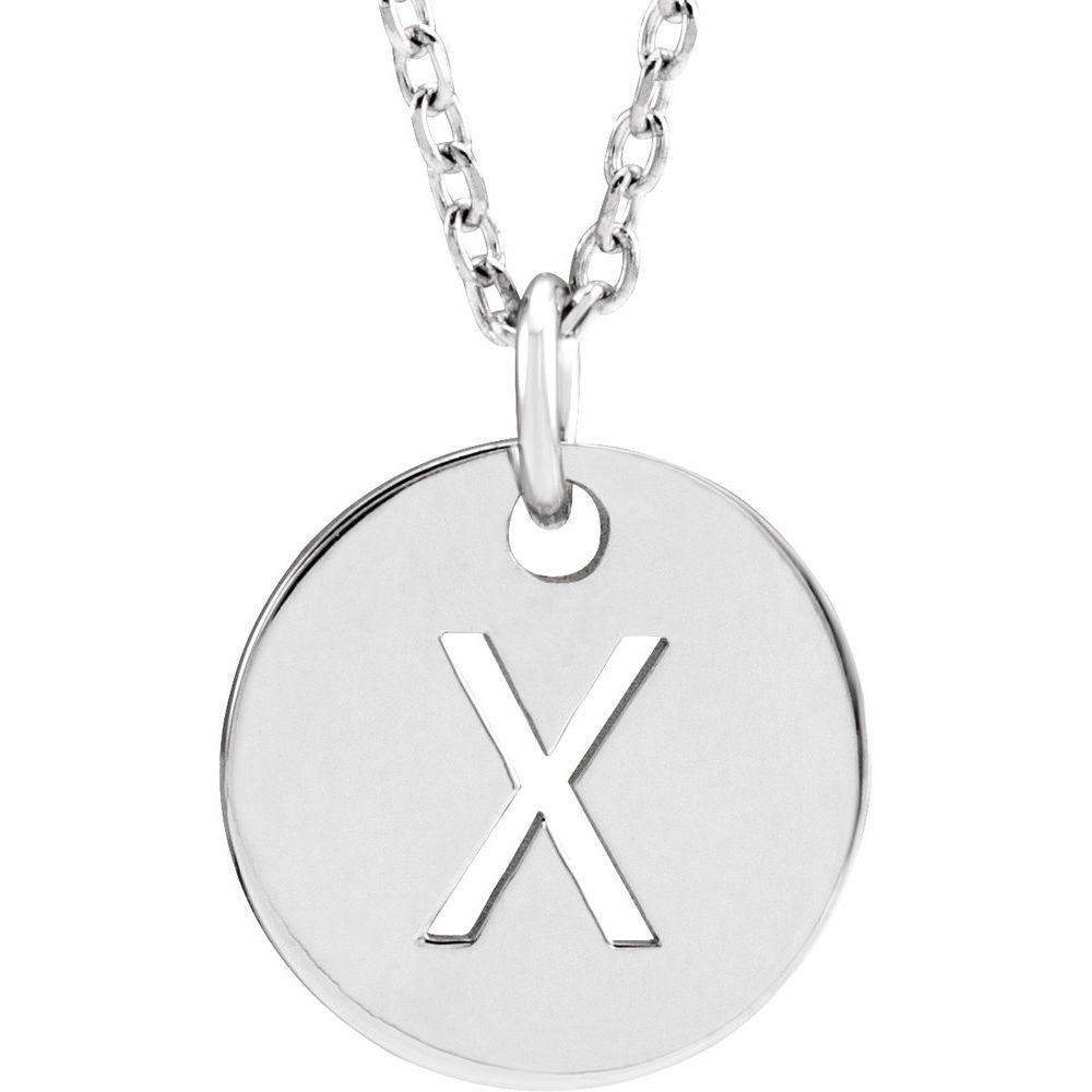 Sterling Silver Initial X 16-18" Necklace