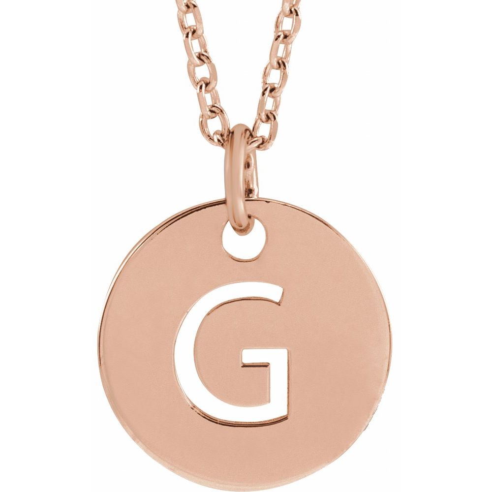 18K Rose Gold-Plated Sterling Silver Initial G 16-18" Necklace