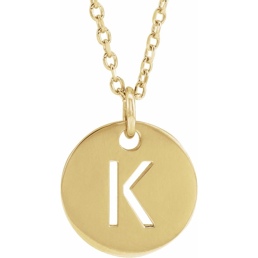 14K Yellow Initial K 16-18" Necklace