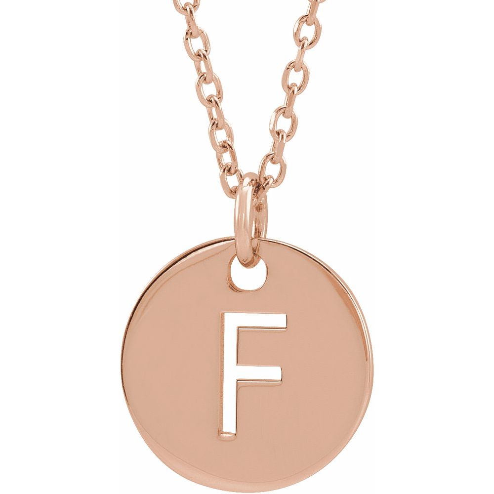 18K Rose Gold-Plated Sterling Silver Initial F 16-18" Necklace