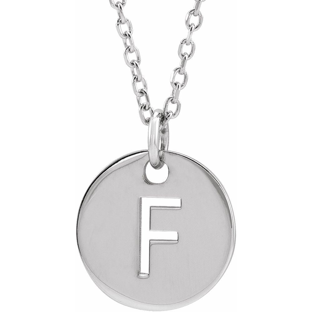 Sterling Silver Initial F 16-18" Necklace